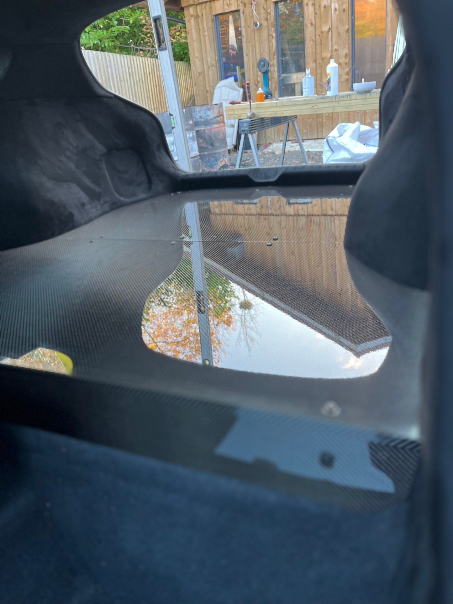 Custom carbon fibre rear seat delete kit
